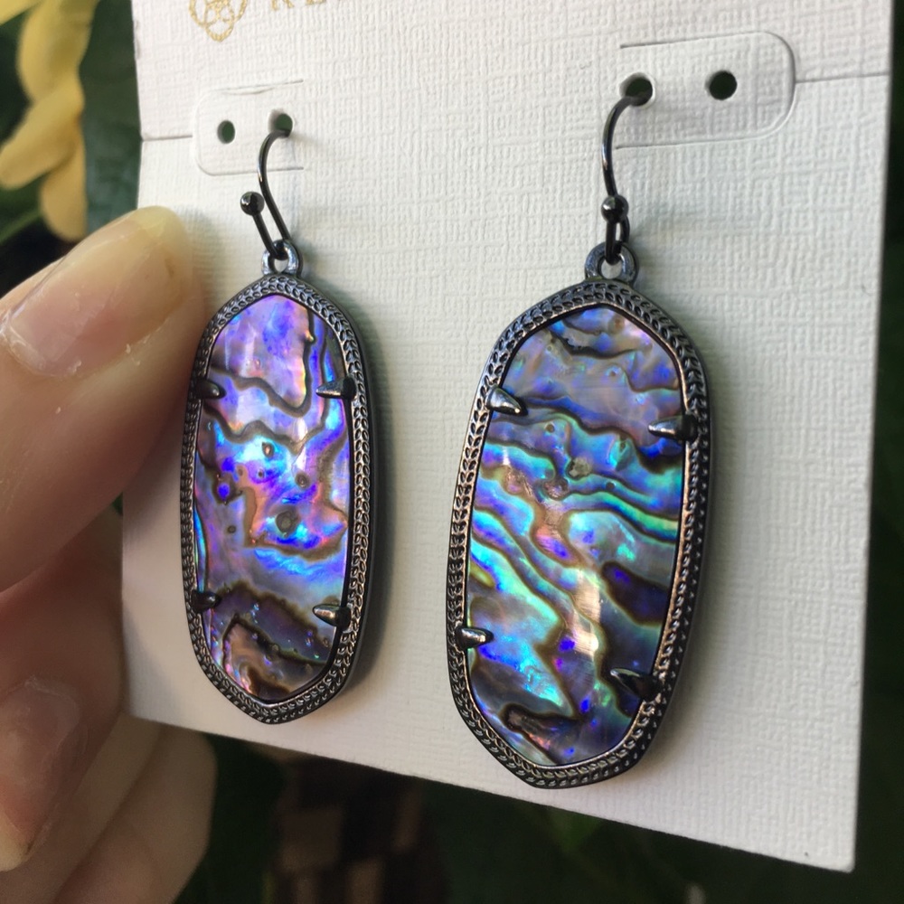Kendra Scott Abalone Elle in Gunmetal Gray